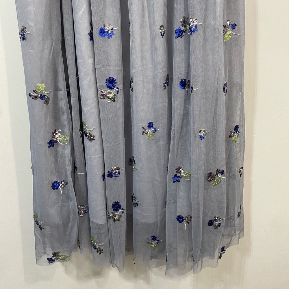 Elestory Blue Star Multicolored A-line Pleated Embellishments Maxi Skirt Size M - Picture 4 of 9